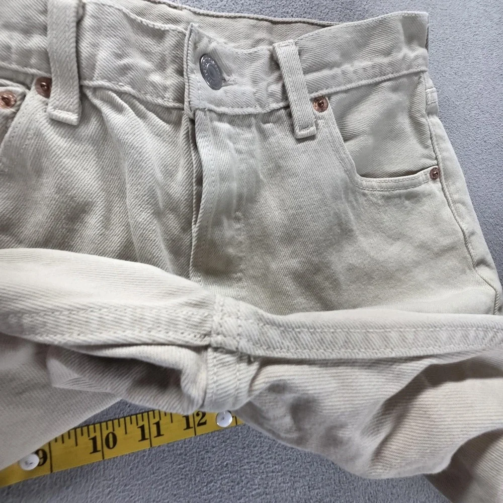 Vintage Levis 501 Jeans Mens Beige Straight Button Fly Made USA Fits 28x30